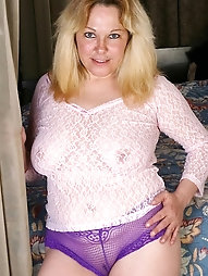 57 year older grandmother Ann in pantyhose and lingerie
